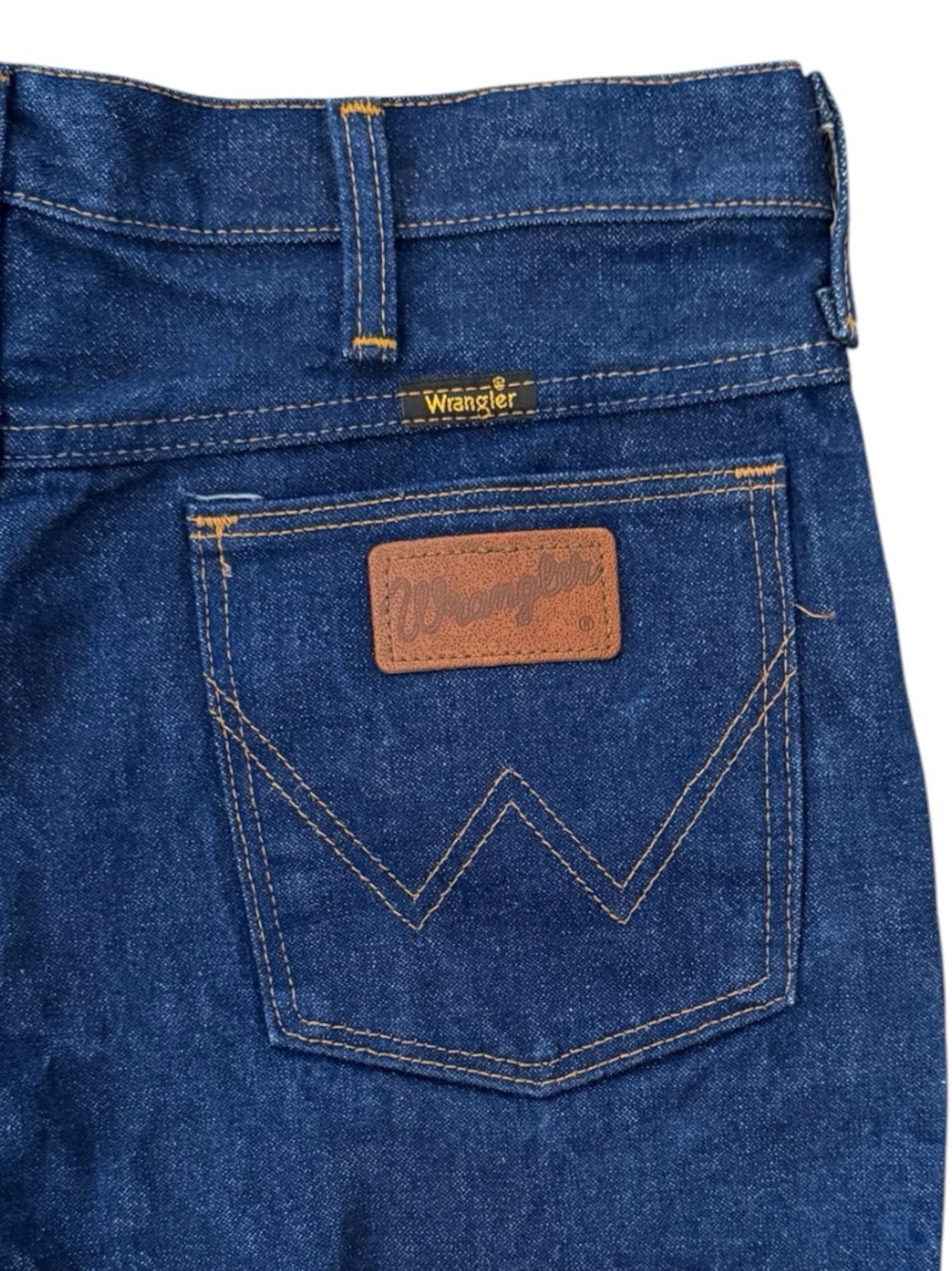 VTG 2002 Wrangler 945NAV Cowboy Cut Rigid Jeans 33x32 Fits 30x31 USA Dark Wash - Picture 4 of 13
